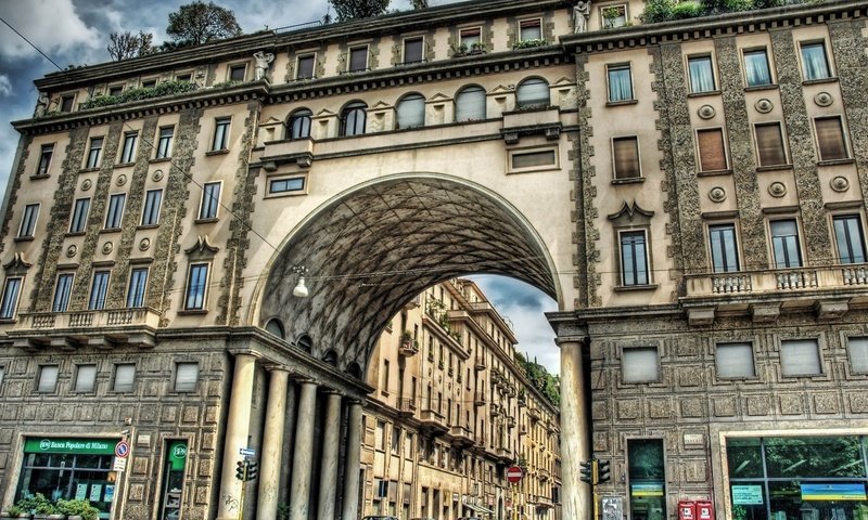 Обои италия, архитектура, здание, арка, милан, italy, architecture, the building, arch, milan разрешение 1920x1080 Загрузить