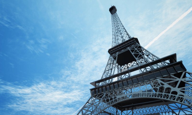 Обои небо, облака, париж, франция, эйфелева башня, the sky, clouds, paris, france, eiffel tower разрешение 1920x1080 Загрузить