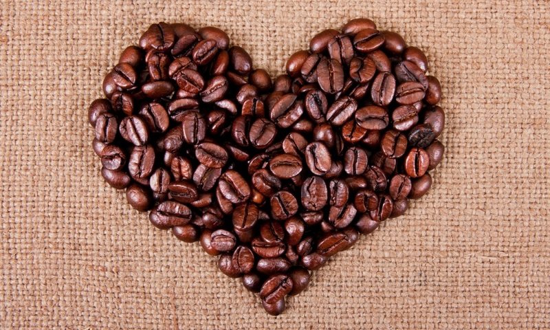 Обои зерна, кофе, сердце, любовь, ткань, кофейные, grain, coffee, heart, love, fabric разрешение 2560x1600 Загрузить