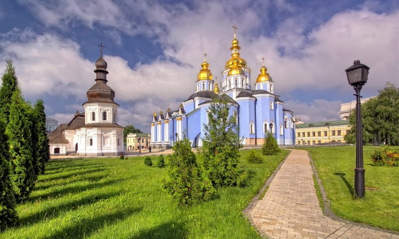 Обои храм, церковь, украина, михайловский собор, temple, church, ukraine, st michael's cathedral разрешение 1920x1200 Загрузить