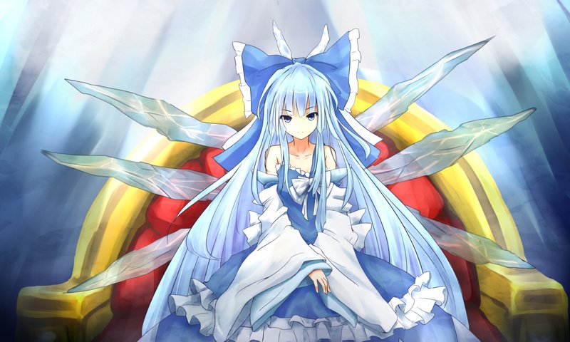 Обои девушка, cirno, тохо, girl, touhou разрешение 2104x1488 Загрузить