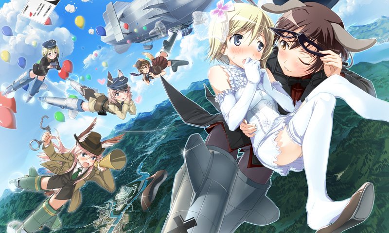 Обои strike witches, erica hartmann, gertrud разрешение 2500x1786 Загрузить