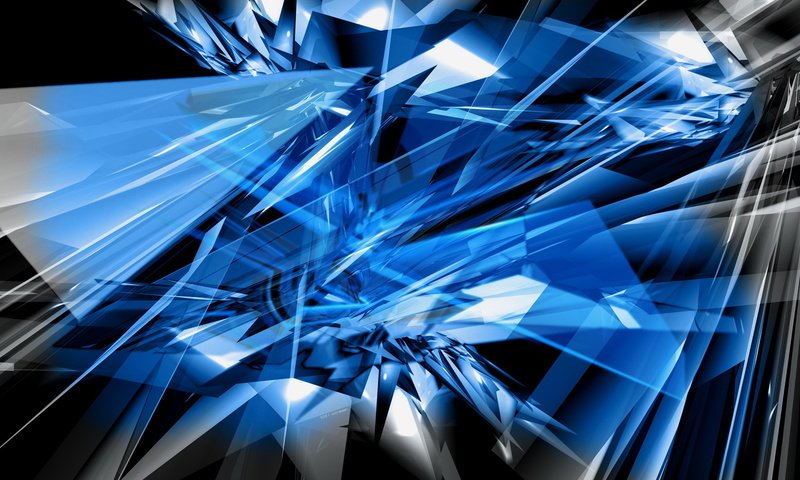 Обои vid, свет, kartinka, neobychno, абстракция, oboi, 3д графика, линии, синий, лучи, тень, осколки, стекло, light, abstraction, 3d graphics, line, blue, rays, shadow, fragments, glass разрешение 1920x1080 Загрузить
