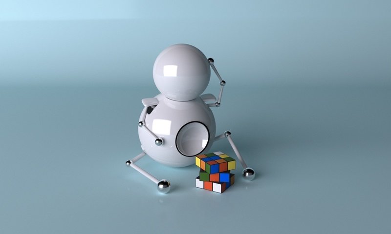 Обои робот, kubik, рубик, robot, rubik разрешение 1920x1080 Загрузить