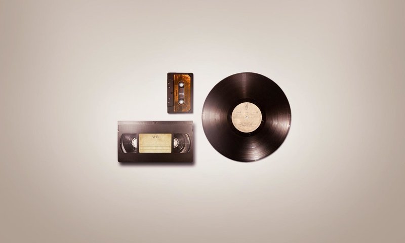 Обои аудио, minimalizm, kassety, plastinka, video, audio разрешение 1920x1200 Загрузить
