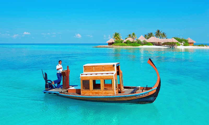 Обои море, лодка, отдых, остров, тропики, мальдивы, sea, boat, stay, island, tropics, the maldives разрешение 2803x2102 Загрузить