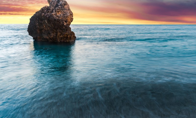 Обои скала, рассвет, океан, греция, осторов, milos beach, lefkada, rock, dawn, the ocean, greece, island разрешение 1920x1080 Загрузить