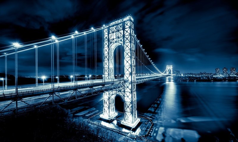 Обои манхеттен, нью-джерси, мост джорджа вашингтона, george washington bridge, manhattan, new jersey, the george washington bridge разрешение 1920x1200 Загрузить