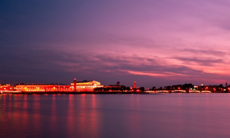 Обои огни, вечер, закат, город, санкт-петербург, питер, lights, the evening, sunset, the city, saint petersburg, peter разрешение 2560x1600 Загрузить