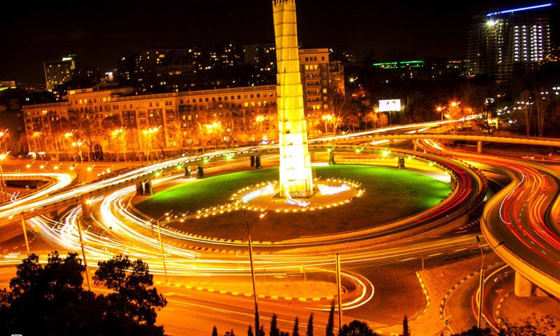 Обои грузия, тбилиси, hero memorial, ноч, georgia, tbilisi, night разрешение 2560x1600 Загрузить