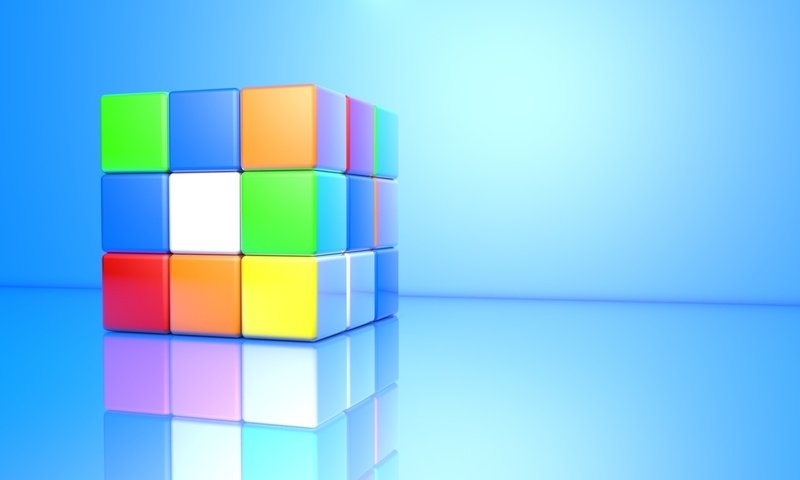 Обои кубик, 3д, кубик рубик, cube, 3d, rubik's cube разрешение 1920x1080 Загрузить