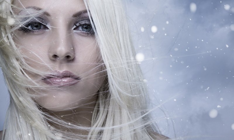 Обои снежинки, взгляд, блондика, snowflakes, look, the blonde разрешение 1920x1200 Загрузить