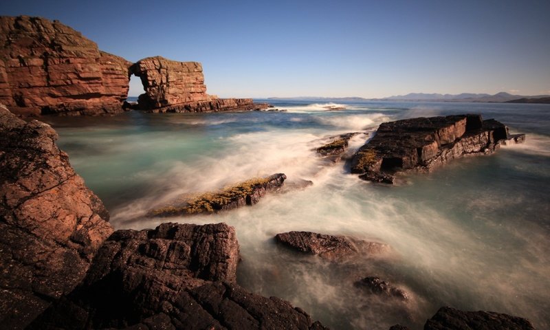 Обои скалы, природа, волны, море, rocks, nature, wave, sea разрешение 2560x1600 Загрузить