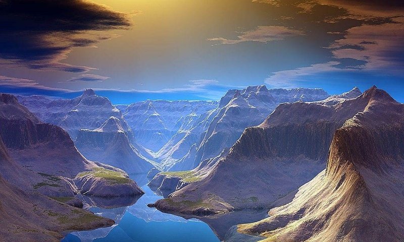 Обои удивительный вид на горы и озера, amazing views of mountains and lakes разрешение 1976x1482 Загрузить