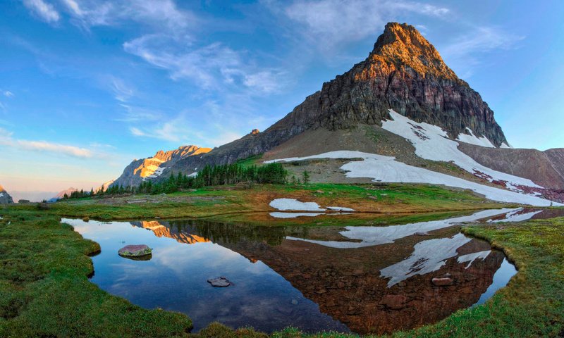 Обои озеро, горы, природа, отражение, lake, mountains, nature, reflection разрешение 1920x1200 Загрузить