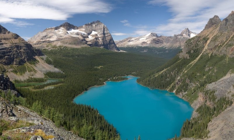 Обои небо, облака, озеро, горы, the sky, clouds, lake, mountains разрешение 1920x1080 Загрузить