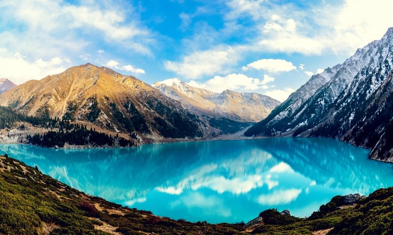 Обои большое алматинское озеро, big almaty lake разрешение 1920x1080 Загрузить
