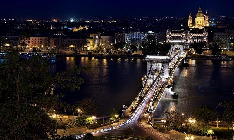 Обои венгрия, будапешт, széchenyi chain bridge from castle hill, hungary, budapest разрешение 1920x1200 Загрузить