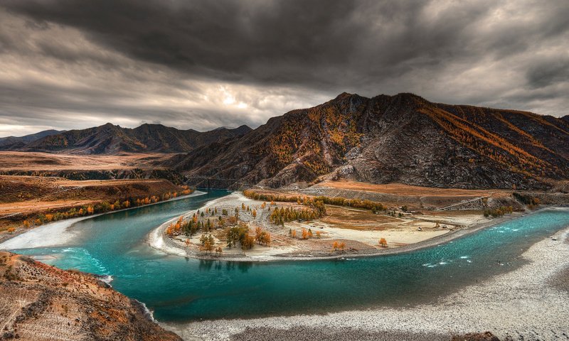 Обои река, осень, алтай, river, autumn, altay разрешение 1920x1080 Загрузить