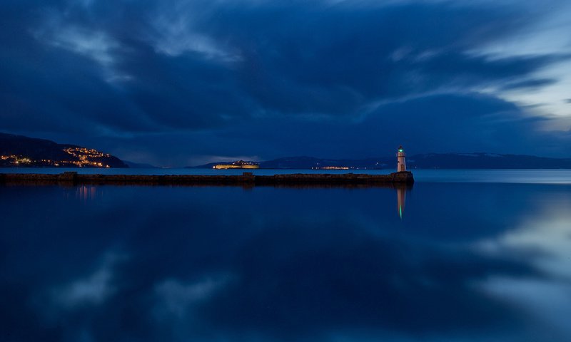 Обои маяк, в, сумерках, lighthouse, in, twilight разрешение 1920x1080 Загрузить