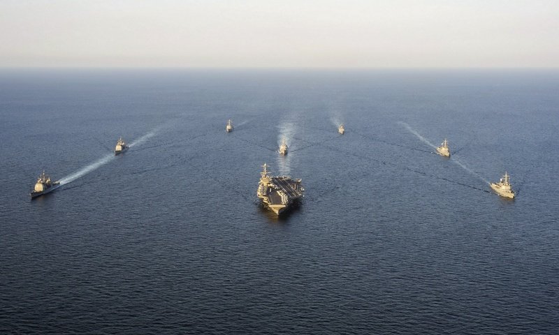 Обои george washington, carrier strike group, underway, formation. разрешение 1920x1200 Загрузить