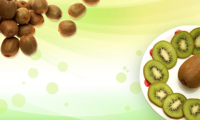 Обои фон, фрукты, киви, тарелка, зелёненький, background, fruit, kiwi, plate, green разрешение 1920x1200 Загрузить