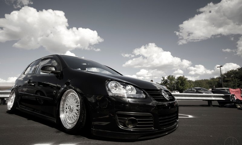 Обои черный, гольф, тюнинг, фольксваген, gti, black, golf, tuning, volkswagen разрешение 4676x3216 Загрузить