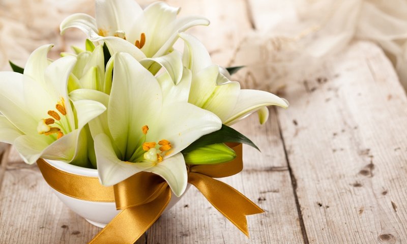 Обои цветы, букет, белые, лилии, flowers, bouquet, white, lily разрешение 2048x1365 Загрузить