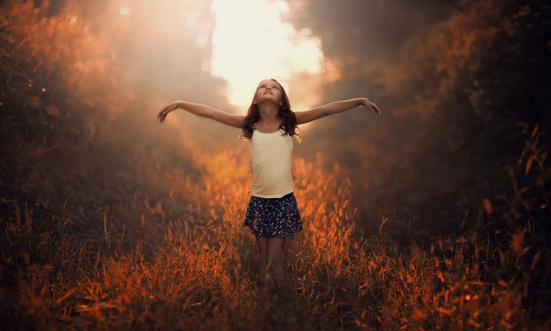 Обои солнце, природа, настроение, дети, девочка, ребенок, руки, the sun, nature, mood, children, girl, child, hands разрешение 2048x1335 Загрузить