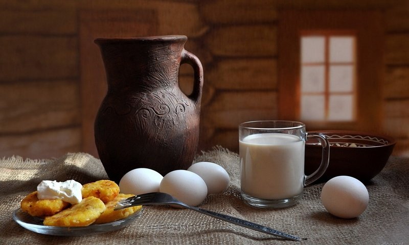 Обои деревня, яайца, яйца, молоко, натюрморт, пища, сметана, композиция, крынка молока, village, aiza, eggs, milk, still life, food, sour cream, composition, jug of milk разрешение 1920x1200 Загрузить