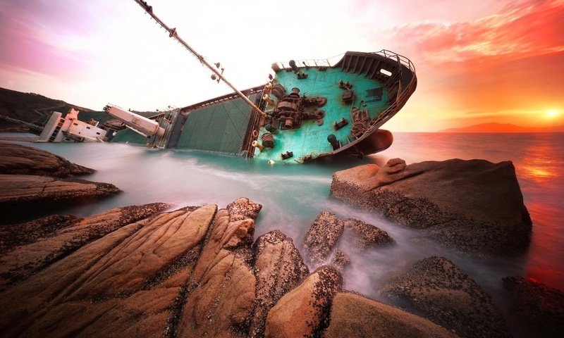 Обои вода, закат, корабль, water, sunset, ship разрешение 1920x1080 Загрузить