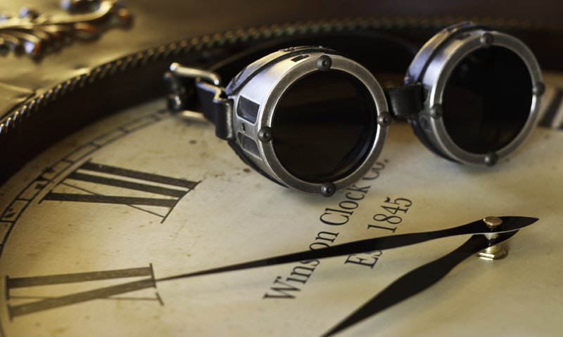 Обои макро, очки, часы, стимпанк, циферблат, macro, glasses, watch, steampunk, dial разрешение 3840x2400 Загрузить