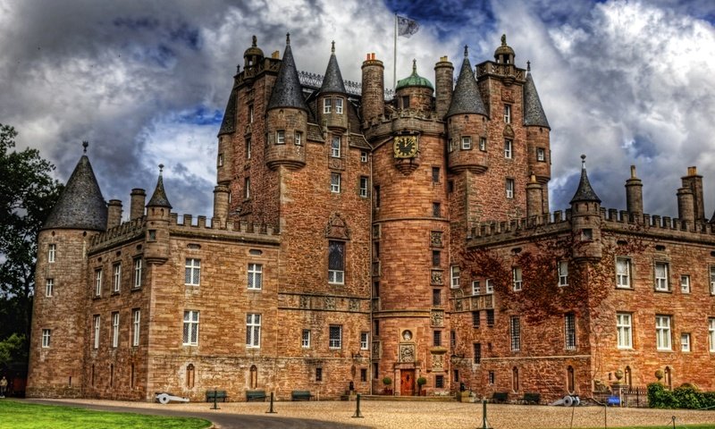 Обои европа, шотландия, замок глэмис, europe, scotland, glamis castle разрешение 2560x1600 Загрузить