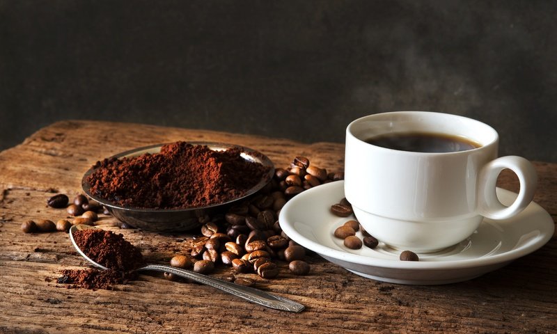 Обои кофе, чашка, кофейные зерна, кубок, бобы, coffee, cup, coffee beans, beans разрешение 2880x1923 Загрузить