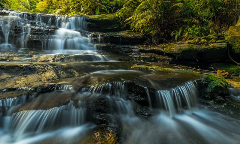 Обои вода, растения, водопад, поток, камень, мох, каскад, скалв, water, plants, waterfall, stream, stone, moss, cascade, scal разрешение 2048x1536 Загрузить