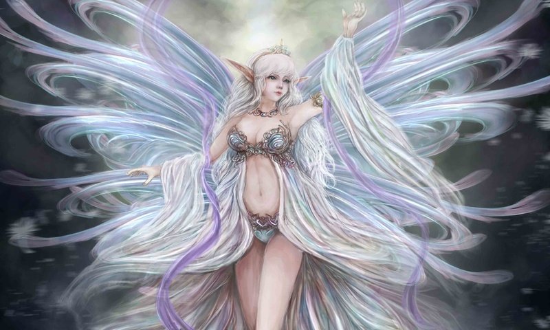 Обои арт, девушка, фэнтези, крылья, уши, art, girl, fantasy, wings, ears разрешение 3425x3000 Загрузить