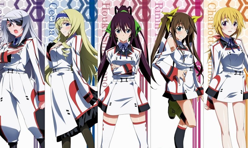 Обои infinite stratos, charles dunois, laura bodewig, cecilia alcott, shinonono houki, lingyin huang разрешение 1920x1080 Загрузить