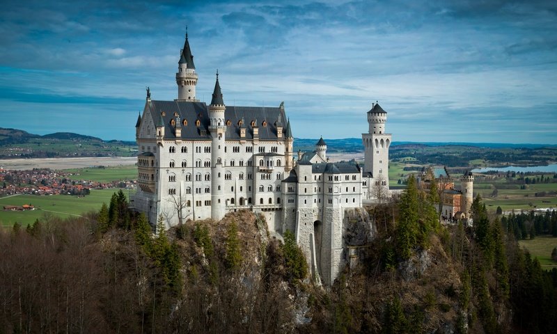 Обои германия, бавария, замок нойшванштайн, баварии, germany, bayern, neuschwanstein castle, bavaria разрешение 2880x1212 Загрузить