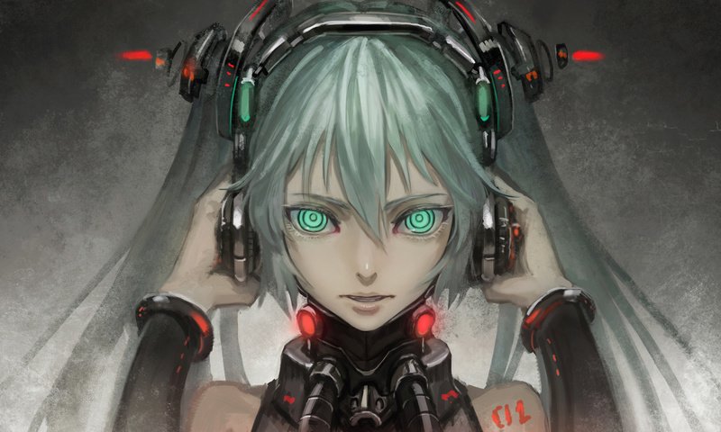 Обои арт, девушка, аниме, наушники, вокалоид, хацунэ мику, art, girl, anime, headphones, vocaloid, hatsune miku разрешение 2000x1182 Загрузить