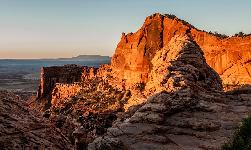 Обои небо, горы, скалы, закат, the sky, mountains, rocks, sunset разрешение 3000x1837 Загрузить