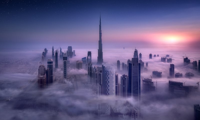 Обои пейзаж, город, небоскребы, здания, дубай, оаэ, landscape, the city, skyscrapers, building, dubai, uae разрешение 1920x1280 Загрузить