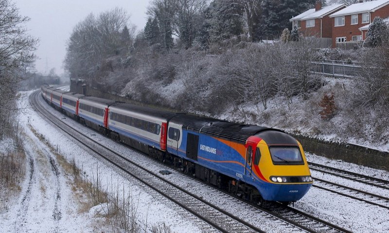 Обои зима, поезд, композиция, winter, train, composition разрешение 2560x1600 Загрузить