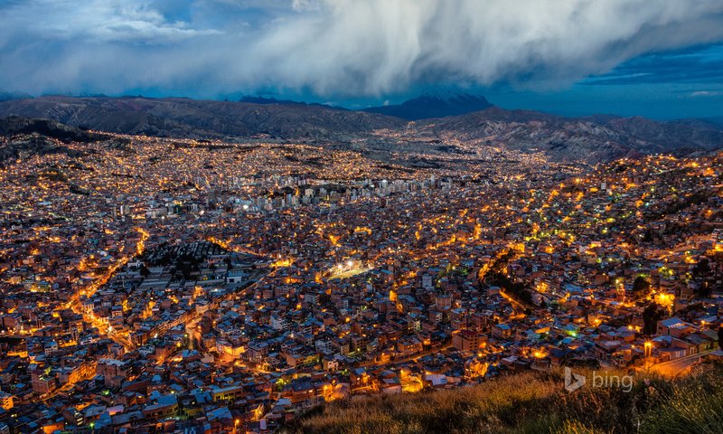 Обои город, боливия, bing, ла-пас, the city, bolivia, la paz разрешение 1920x1200 Загрузить