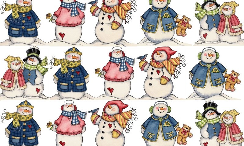 Обои новый год, настроение, снеговик, праздник, снеговики, new year, mood, snowman, holiday, snowmen разрешение 2258x1514 Загрузить