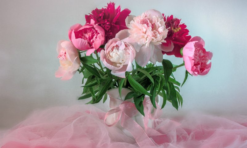 Обои букет, розовый, нежность, пионы, bouquet, pink, tenderness, peonies разрешение 1920x1287 Загрузить