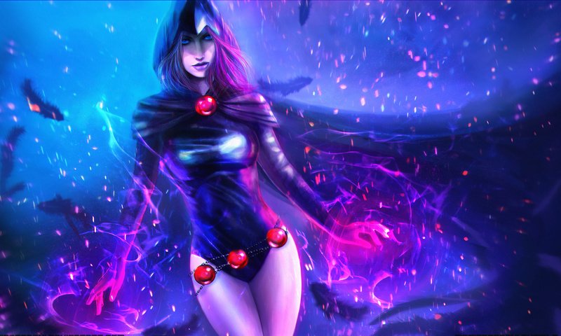 Обои девушка, фэнтези, ворон, magicnaanavi, girl, fantasy, raven разрешение 1920x1080 Загрузить