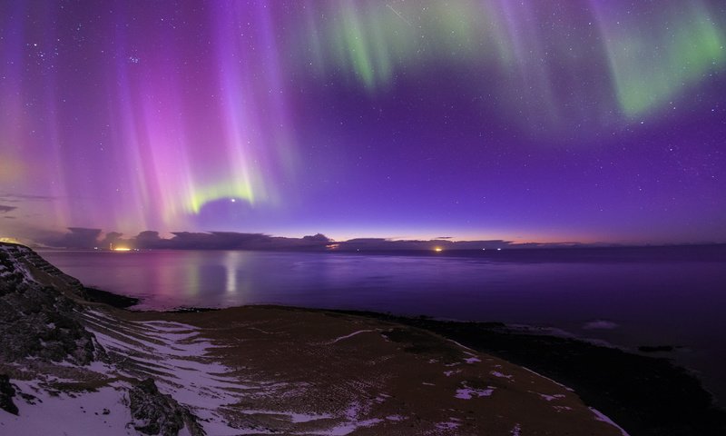 Обои северное сияние, исландия, aurora borealis, northern lights, iceland разрешение 1920x1080 Загрузить