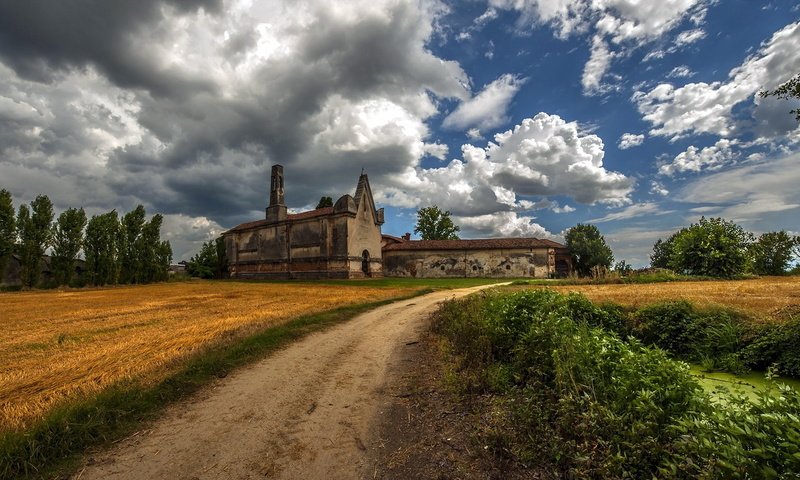 Обои дорога, пейзаж, convento di santa maria, road, landscape разрешение 1920x1080 Загрузить