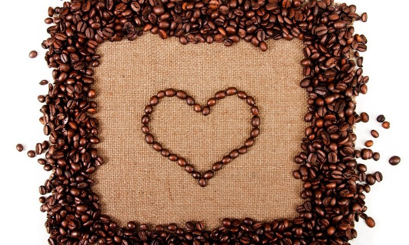 Обои зерна, кофе, сердце, сердечка, бобы, grain, coffee, heart, beans разрешение 2880x2237 Загрузить
