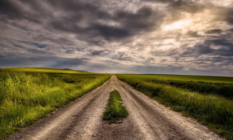 Обои дорога, природа, поле, road, nature, field разрешение 2048x1090 Загрузить